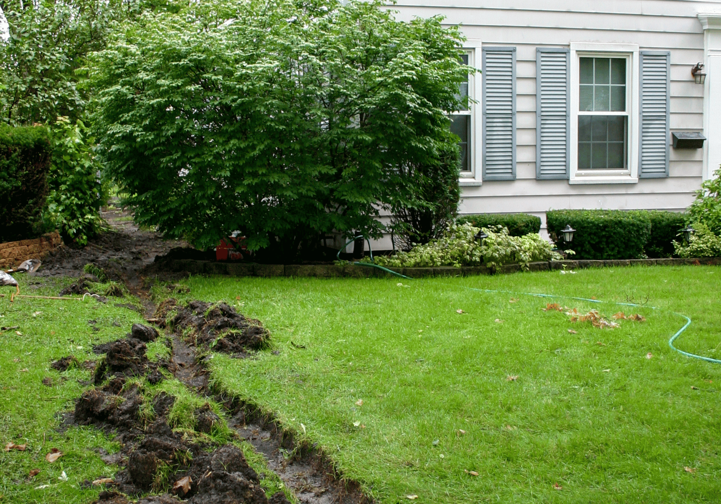 How to use a French drain to help with standing water